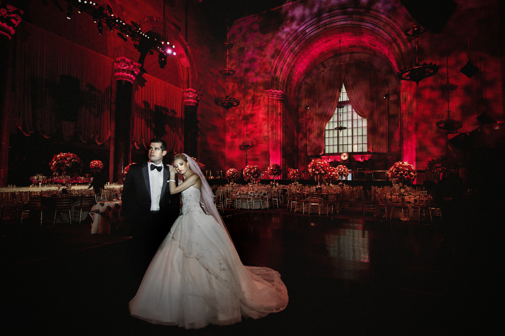 Cipriani Wedding Venue Bride & Groom All in Red