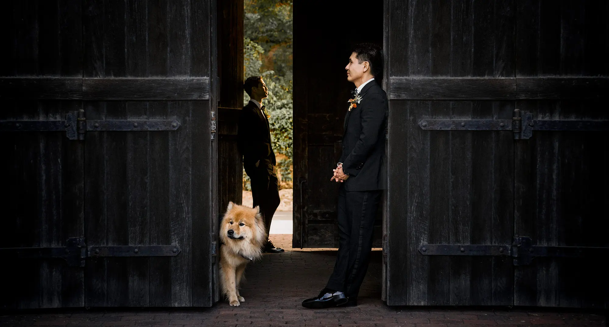 Groom with the dog