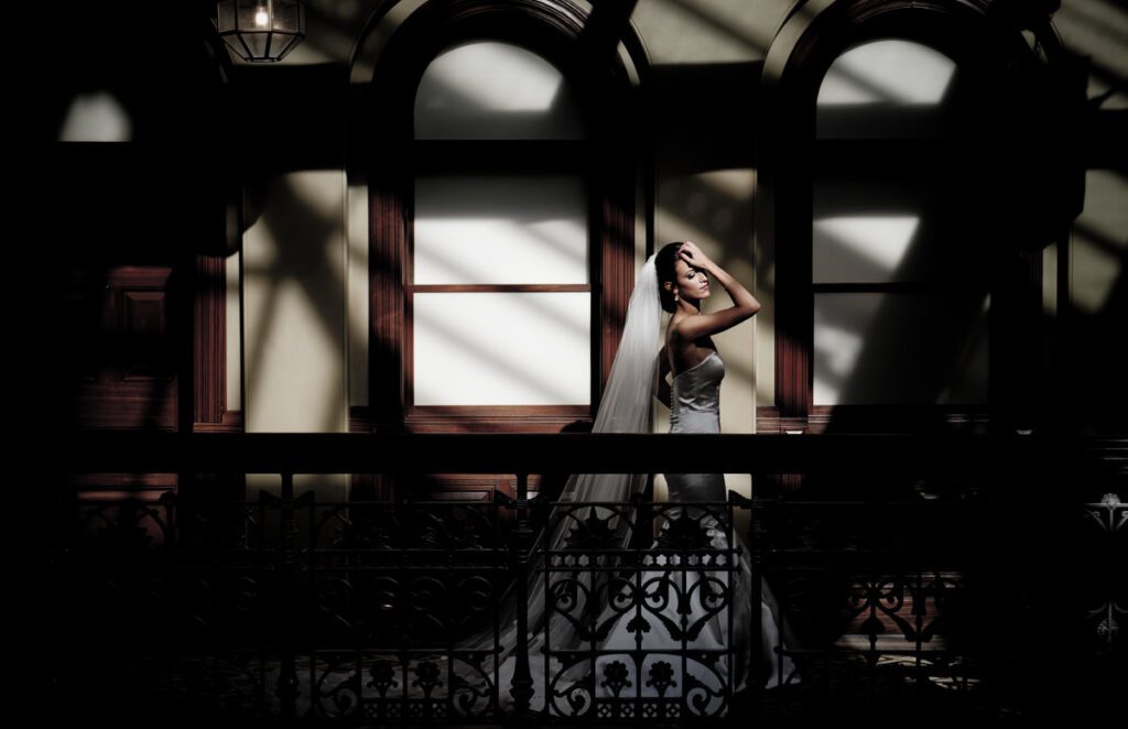 Couple sharing first look at the Beekman Hotel wedding venue in Lower Manhattan New York City