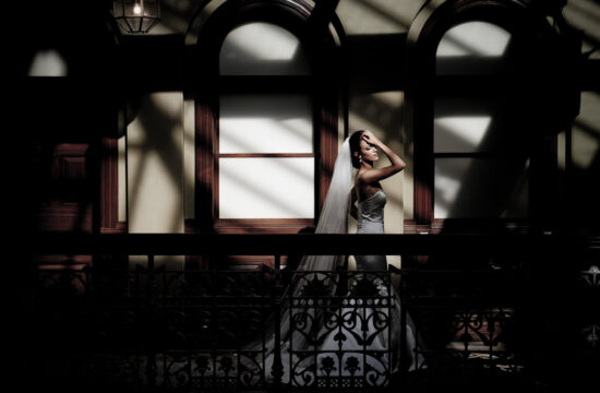 Couple sharing first look at the Beekman Hotel wedding venue in Lower Manhattan New York City